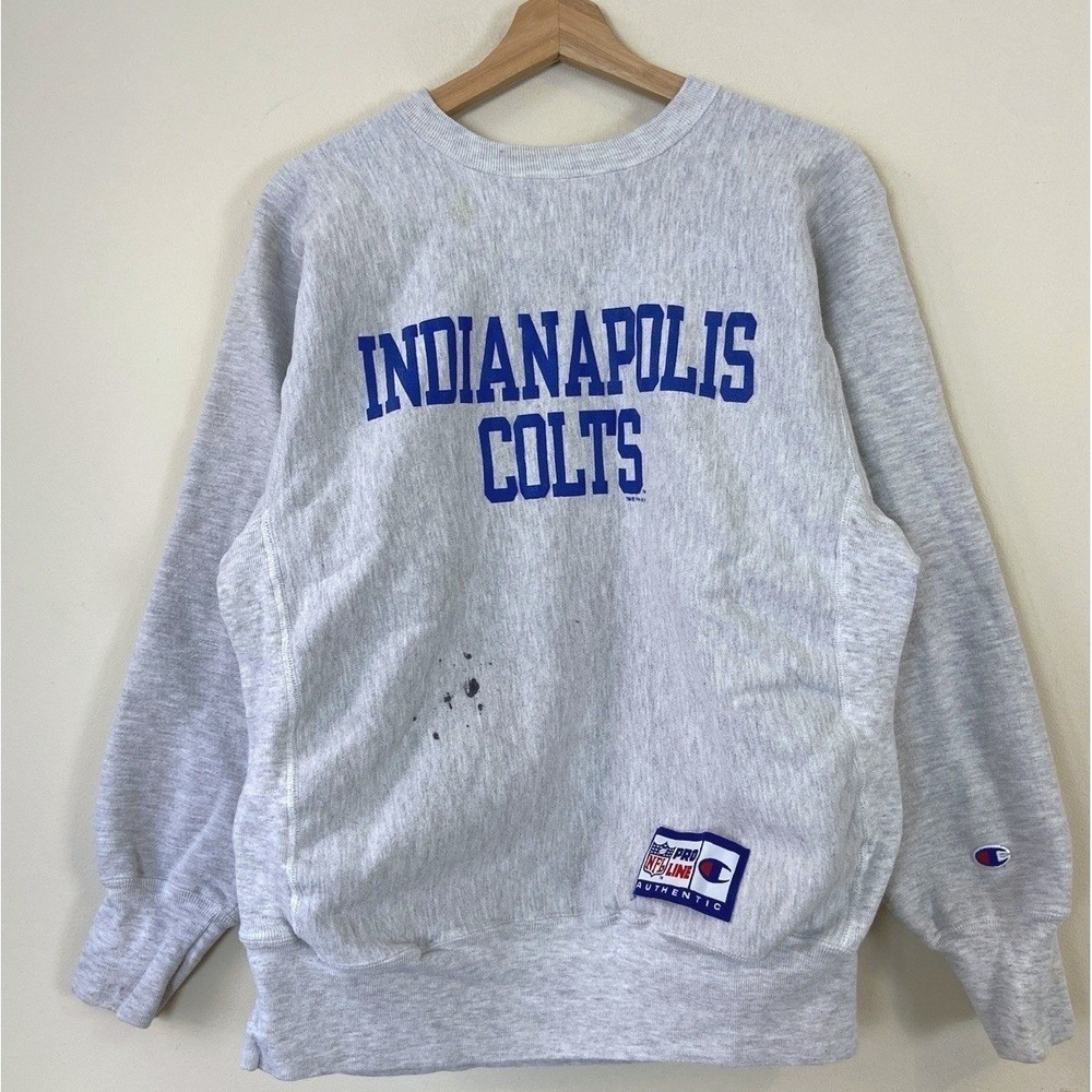 Vintage 90's Champion Reverse Weave Indianapolis Colts‎ NFL Grey Sweatshirt